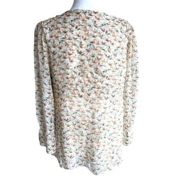 Leifsdottir Anthropologie 100% Silk Lined‎ Blouse Top Shirt Sparrow Size 6 Boho - Picture 6 of 10